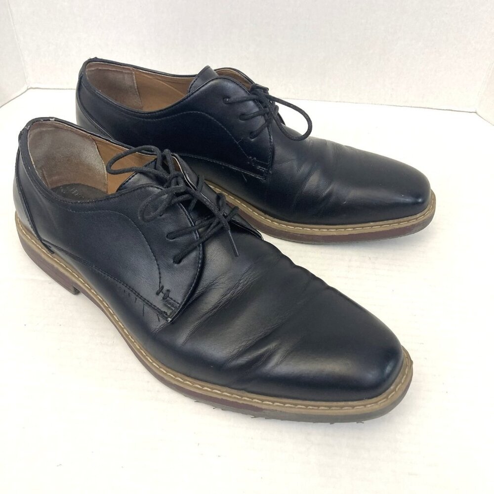 Nunn Bush Oxford Shoes Mens Size 12 Black Derby Dress Lace Up Comfort Sole
